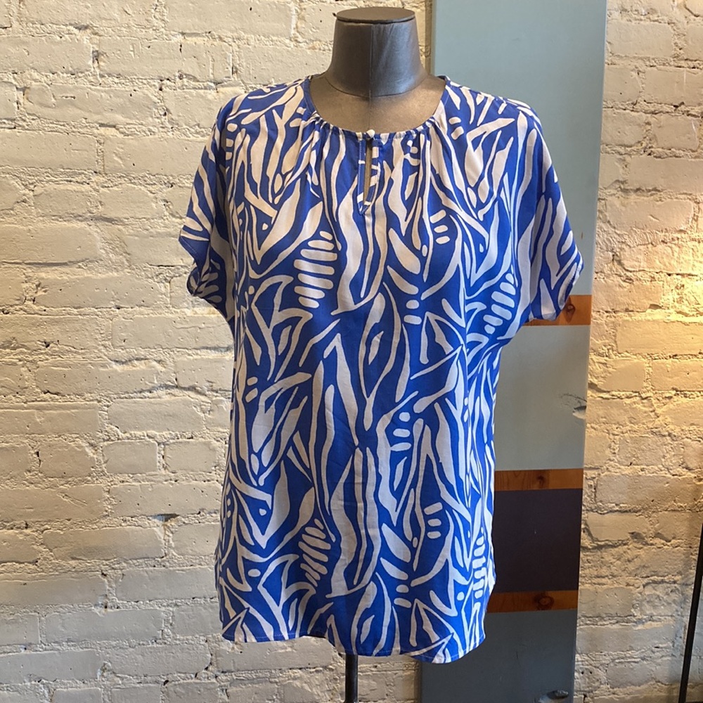 Smith & Soul abstract print short sleeve top size small